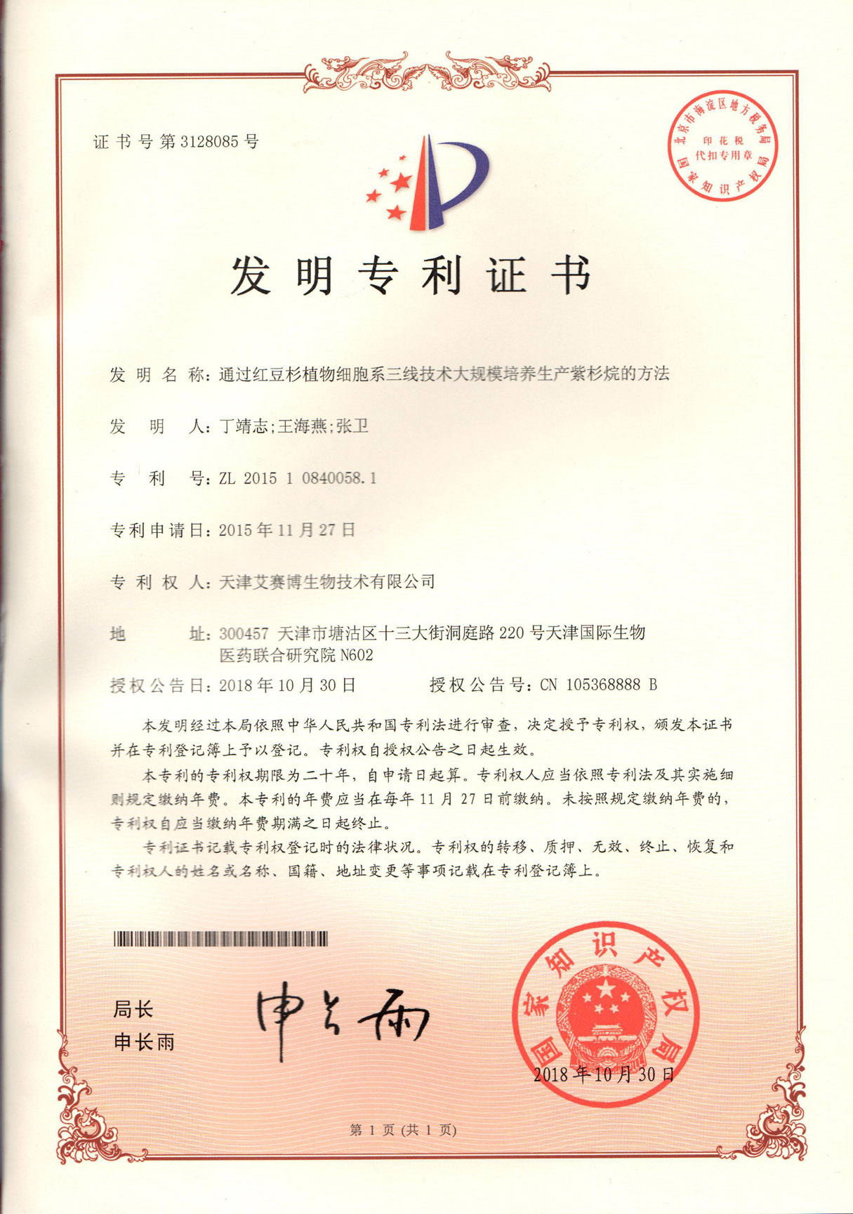 发明专利-红豆杉