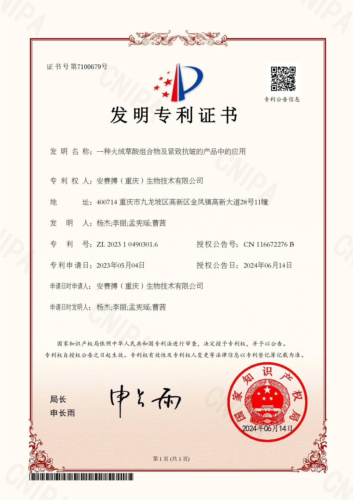 发明专利-高山火绒草